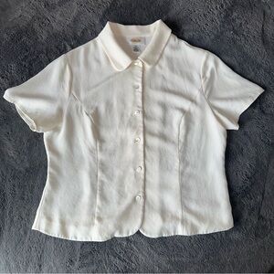 Vintage Talbots Cream button up blouse